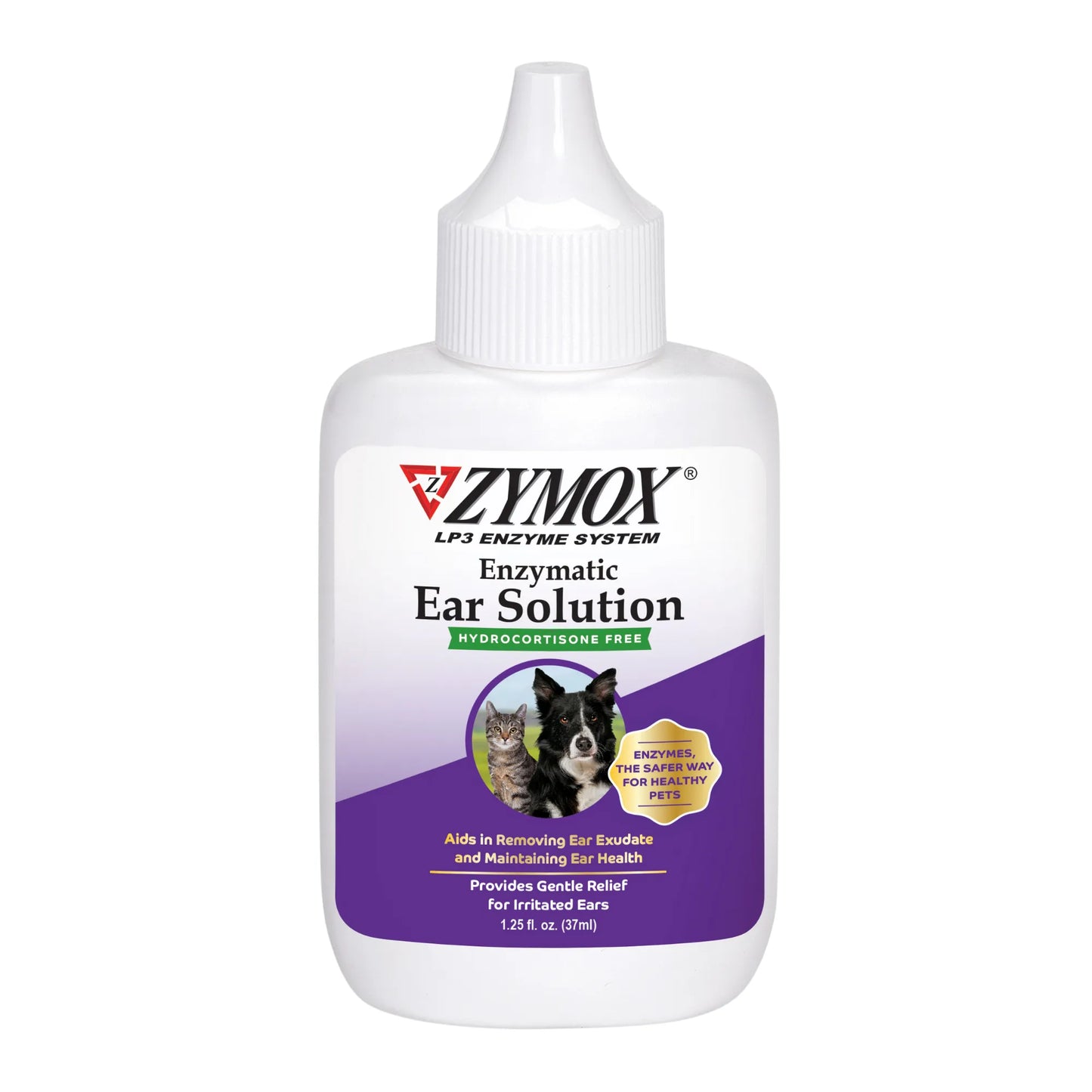 Zymox Enzymatic Ear Solution Hydrocortisone Free For Pets, 1.2-oz