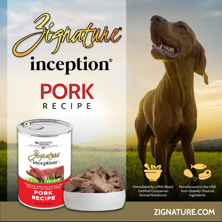 Zignature Inception® Pork, Wet Dog Food, 13-oz Case of 12