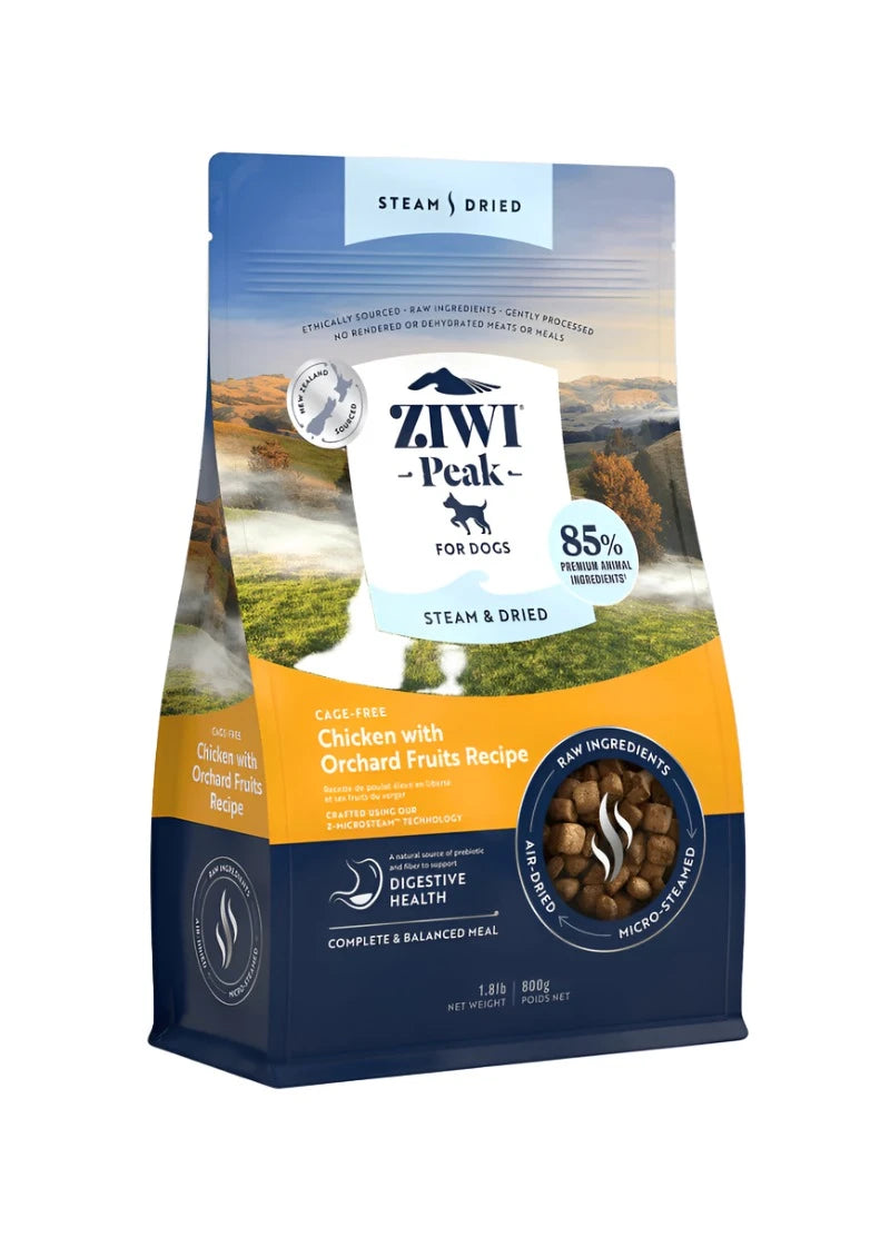 Enhanced Chicken ドッグフード 12kg ZiwiPeak Chicken With Orchards Fruit, Steam-Dried Dog Food