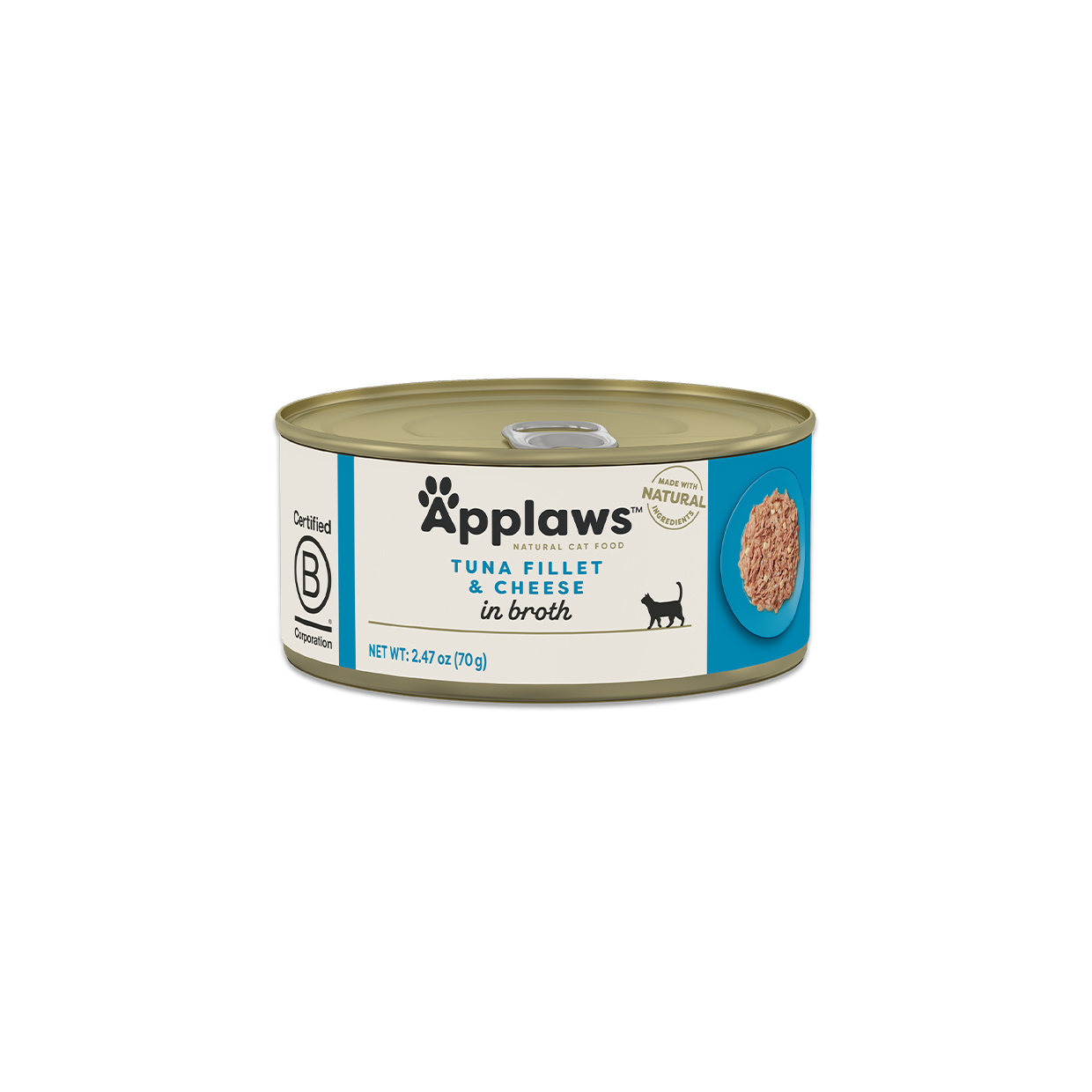 Applaws Tuna Fillet With Cheese In Broth, Wet Cat Food, 2.47-oz Case Of 24
