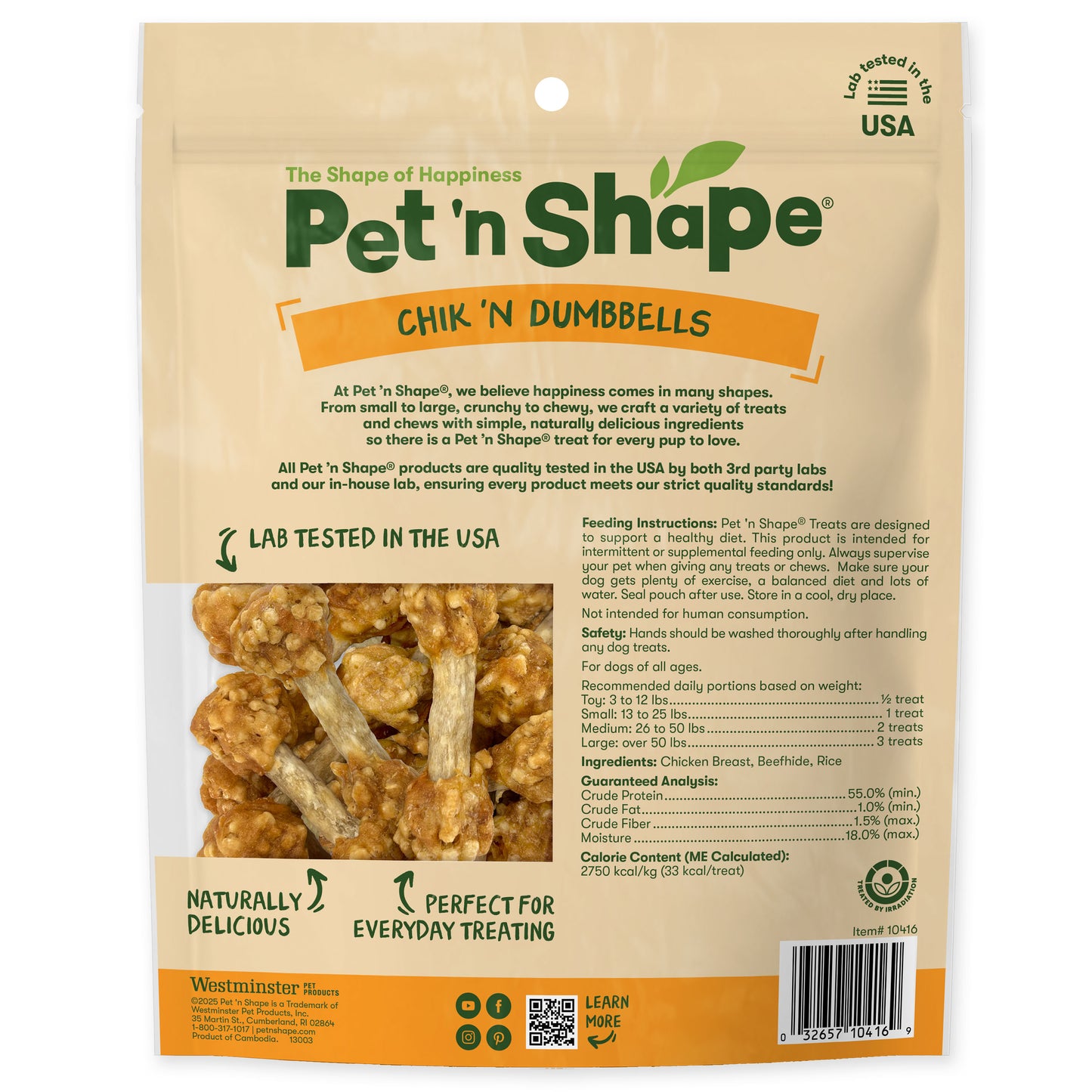 Pet 'n Shape Chik 'n Dumbbells, Dog Treat