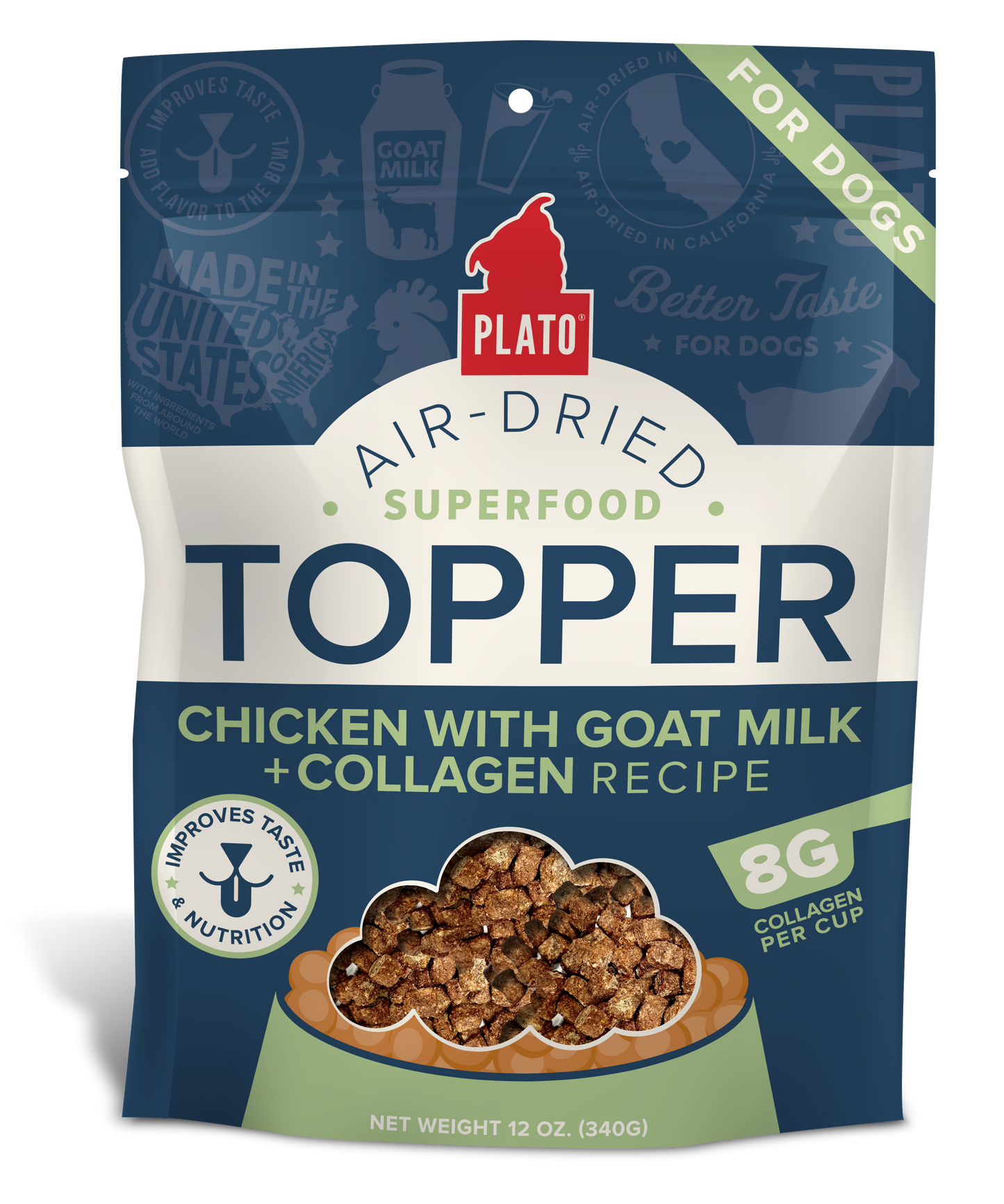 Plato Air-Dried Chicken With Goat Milk Recipe, Meal Topper