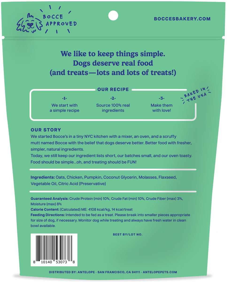 Bocce's Bakery Snowman Snacks Dog Treats, 6-oz Bag