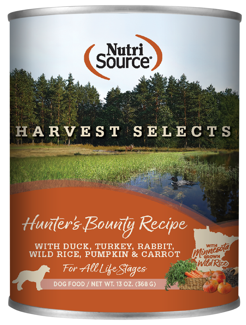 NutriSource® Harvest Selects Hunter’s Bounty wet dog food 12.3oz, case of 12 for healthy adult dogs