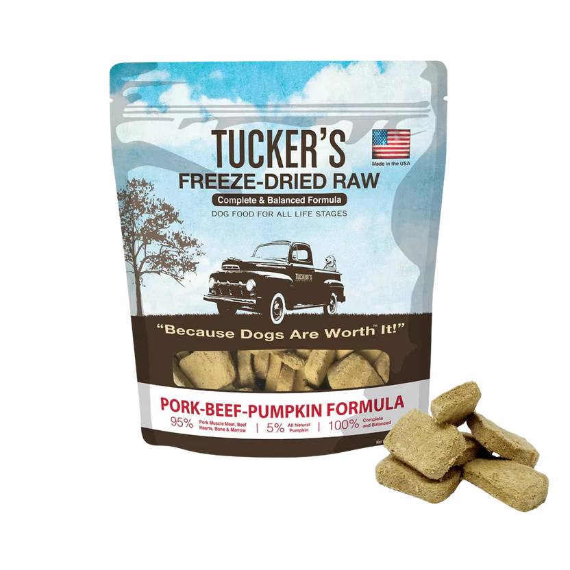 Tucker's Pork-Beef-Pumpkin Diet, Freeze Dried Raw Dog Food, 14-oz bag