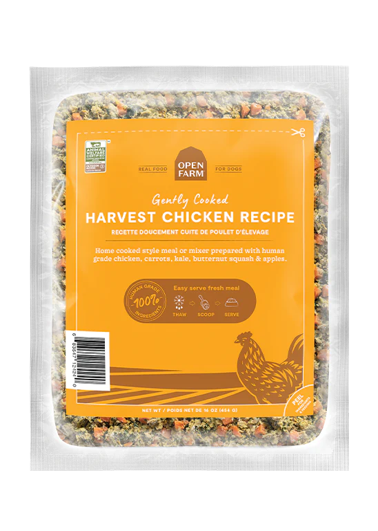 Open Farm Harvest Chicken Gently Cooked Recipe, Frozen Dog Food