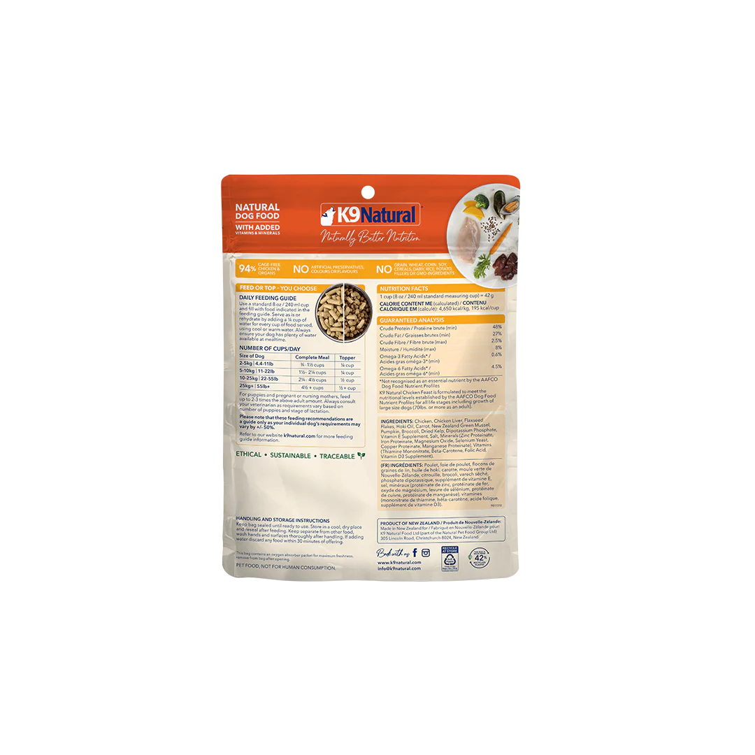 K9 Natural Chicken Feast, Freeze-Dried Dog Food