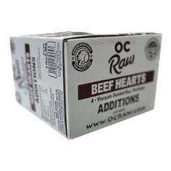 OC Raw Dog Beef Hearts Additions, Frozen Raw Dog Supplement, 2-lb Box