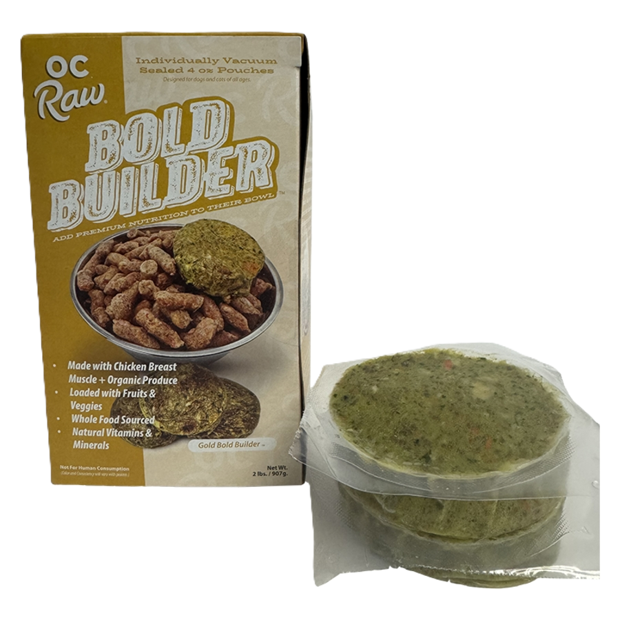 OC Raw Dog Bold Builders Gold Chicken, Frozen Raw Pet Supplement, 2-lb Pouch