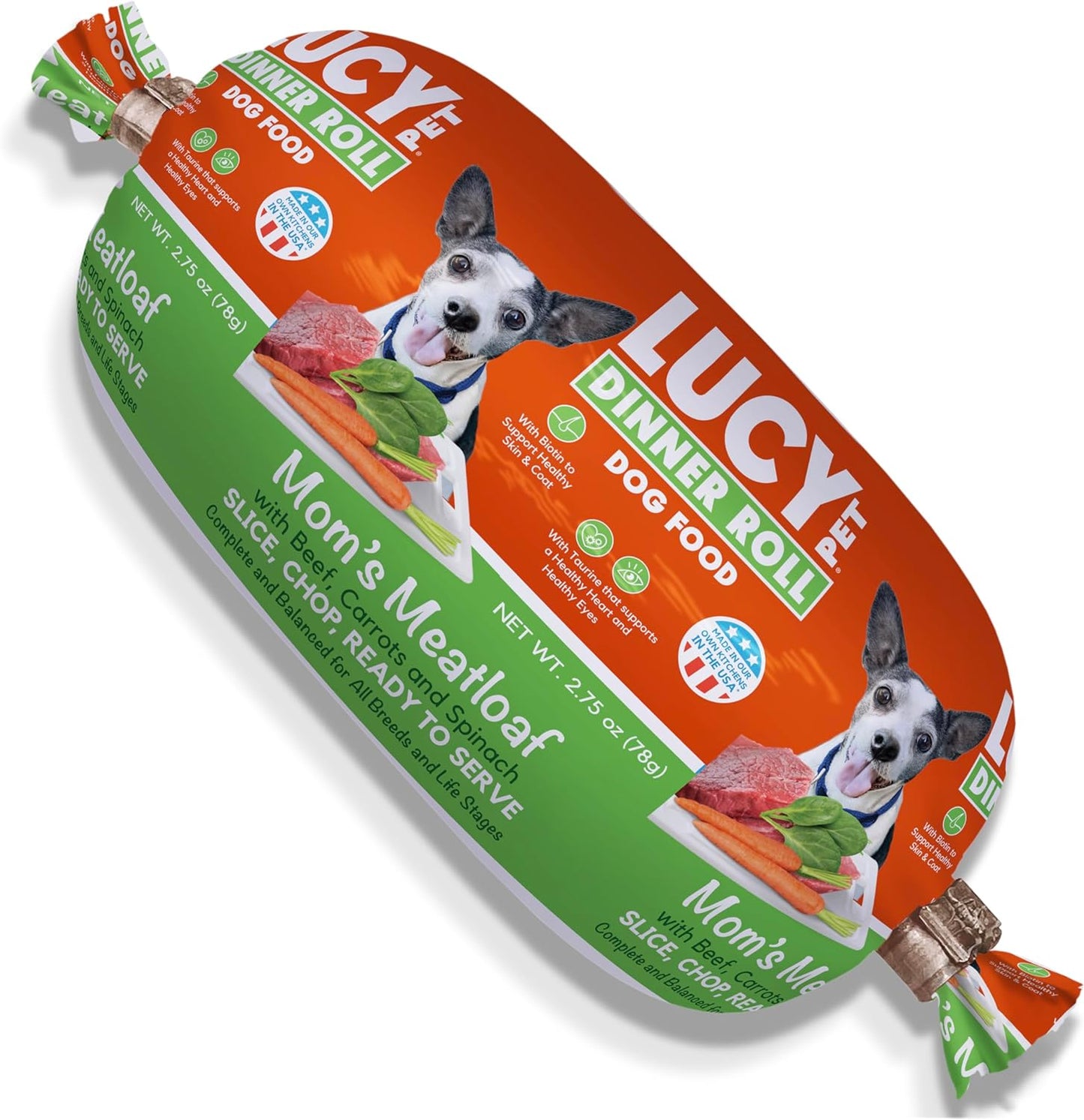 Lucy Pet Mom’s Meatloaf™ Beef Dinner Roll, Dog Food