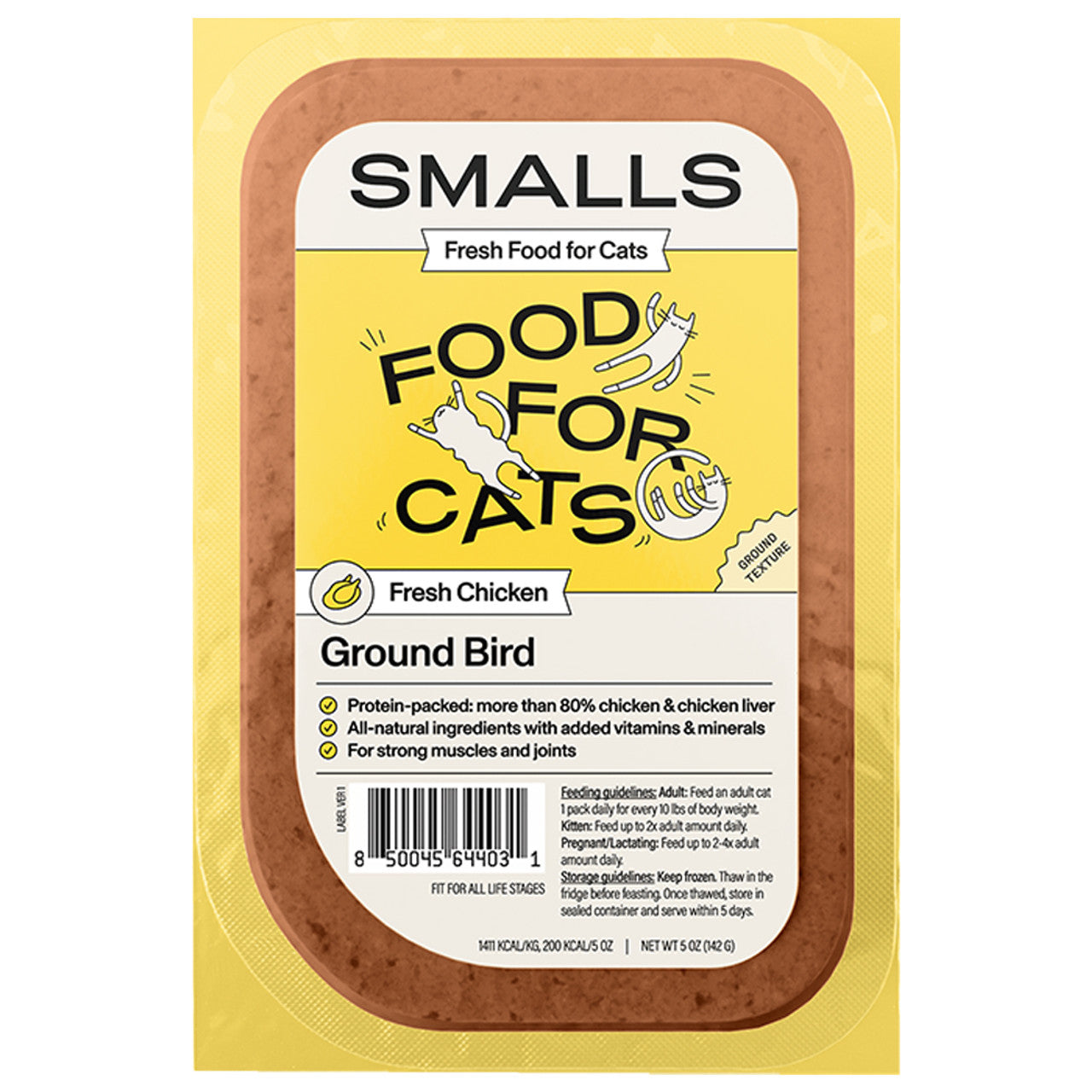 Smalls Ground Bird - Chicken Recipe, Frozen Gently Cooked Cat Food