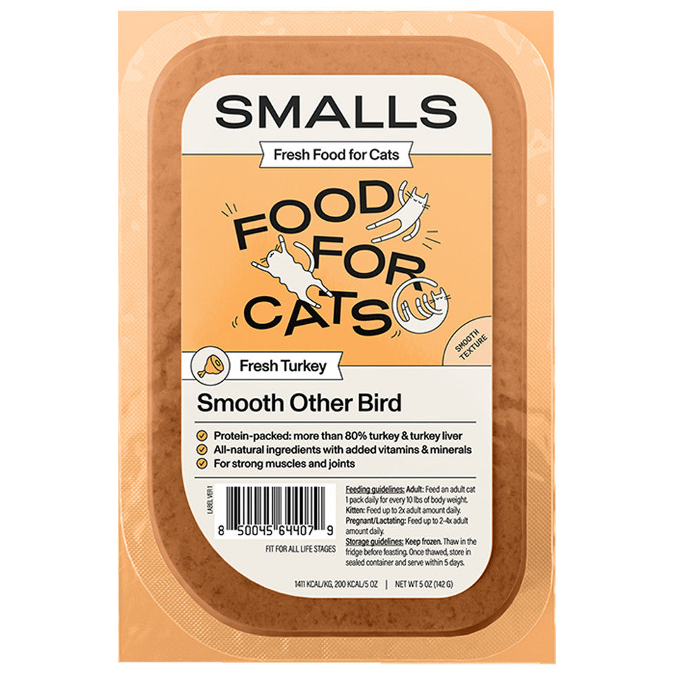 Smalls Smooth Other Bird - Turkey Recipe, Frozen Gently Cooked Cat Food