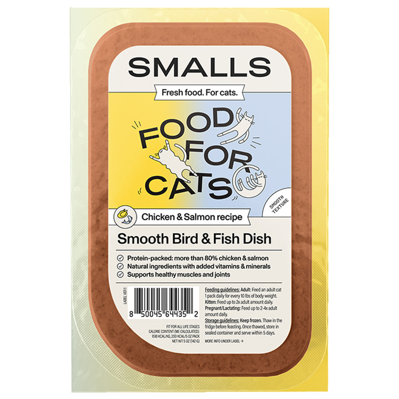 Smalls Smooth Bird & Fish - Chicken & Salmon Recipe, Frozen Gently Cooked Cat Food