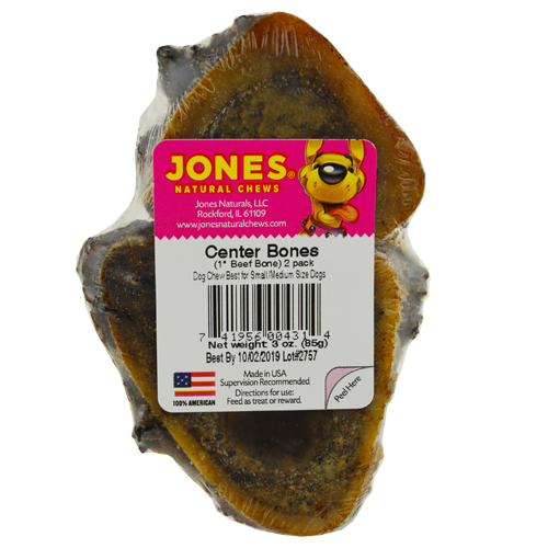 Jones Natural Chews 1-Inch Center Bone 2-Pack, Dog Chew