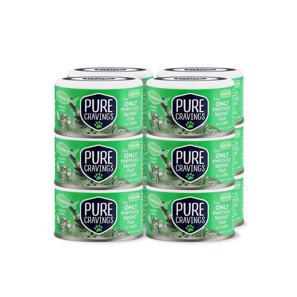 Pure Cravings Wild Mackerel Cutlets in Gravy, Wet Cat Food, 3-oz Case of 12