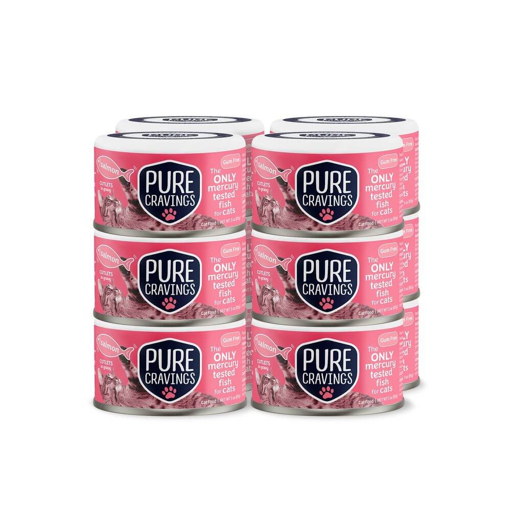 Pure Cravings Wild Salmon Cutlets in Gravy, Wet Cat Food, 3-oz Case of 12