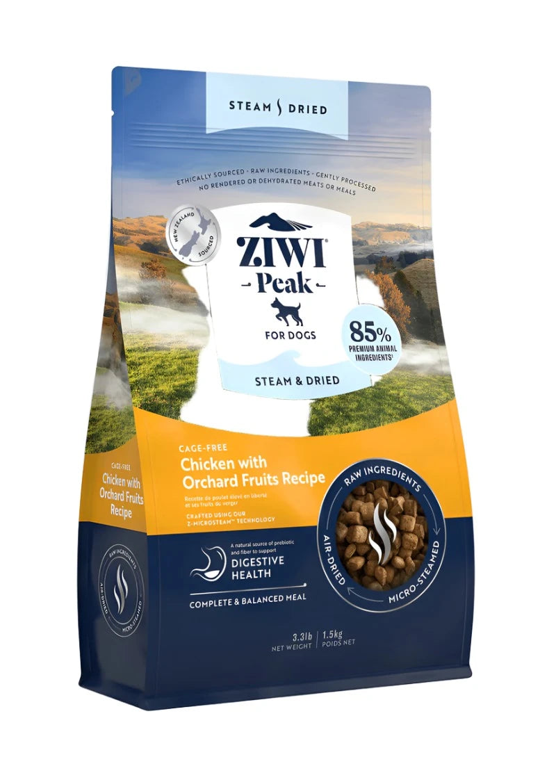 ZiwiPeak Chicken With Orchards Fruit, Steam-Dried Dog Food, 1.8-lb Bag