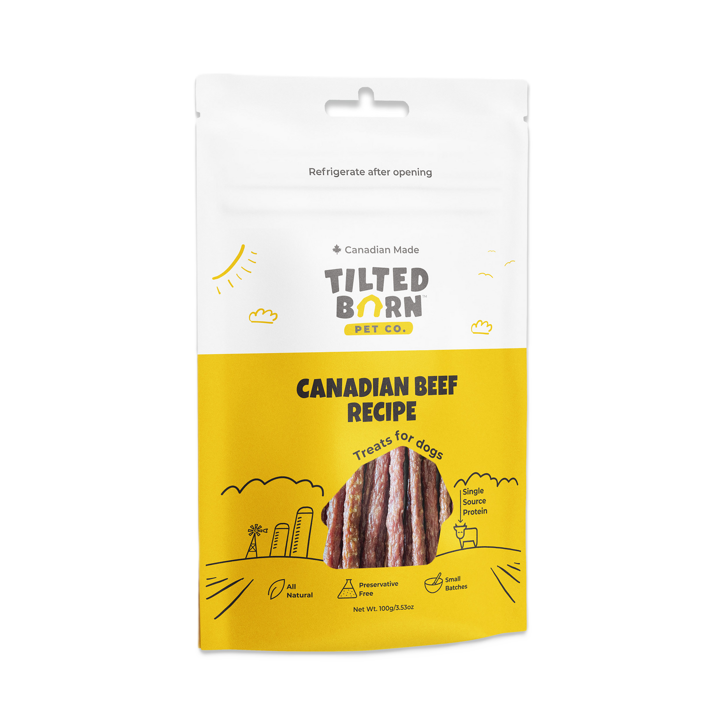 Tilted Barn Beef Recipe, Dog Treats, 3.53-oz Bag