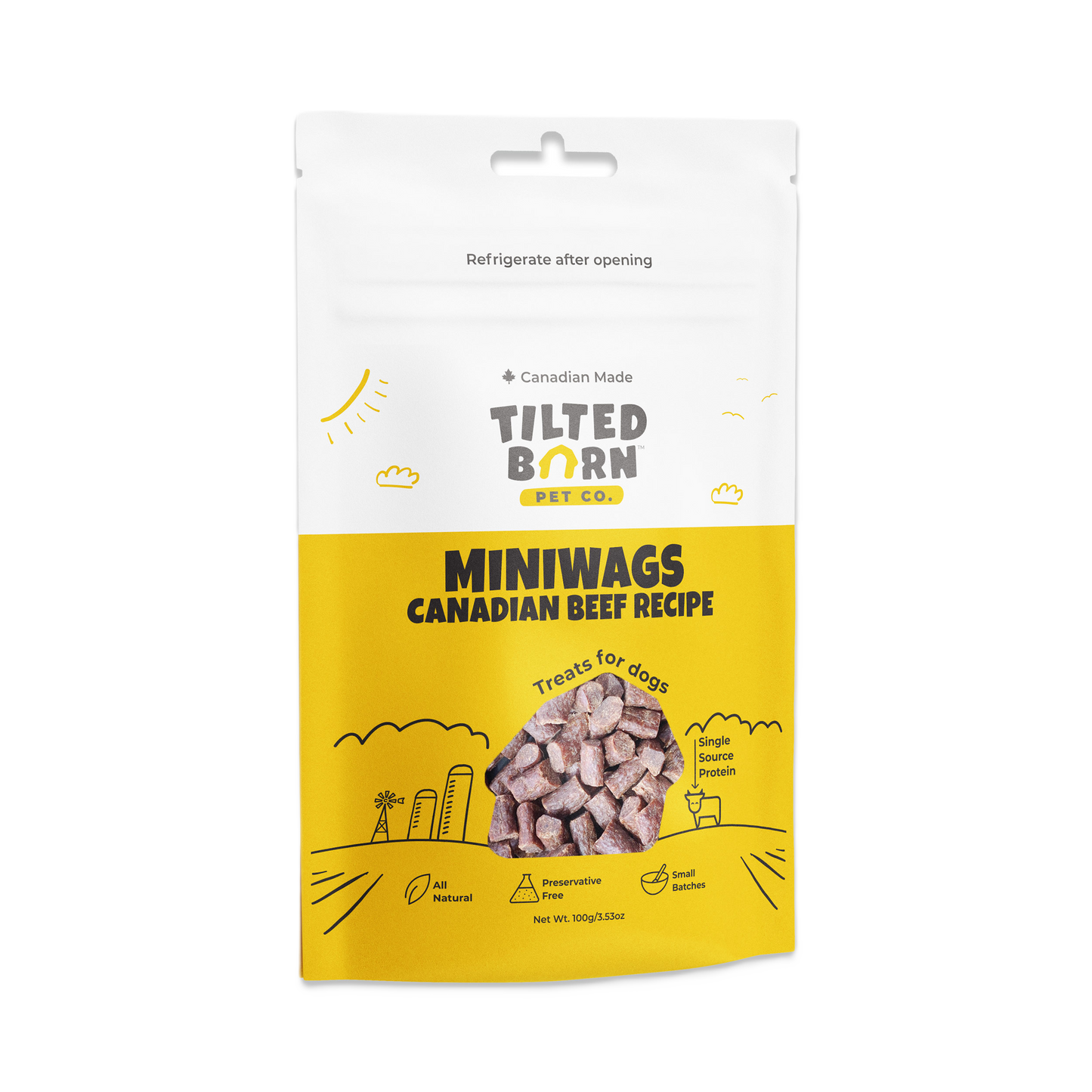 Tilted Barn Miniwags Beef Recipe, Dog Treats, 3.53-oz Bag