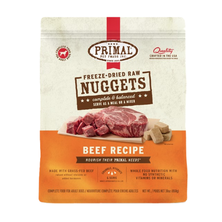 Primal Freeze-Dried Raw Nuggets Beef Dog Food