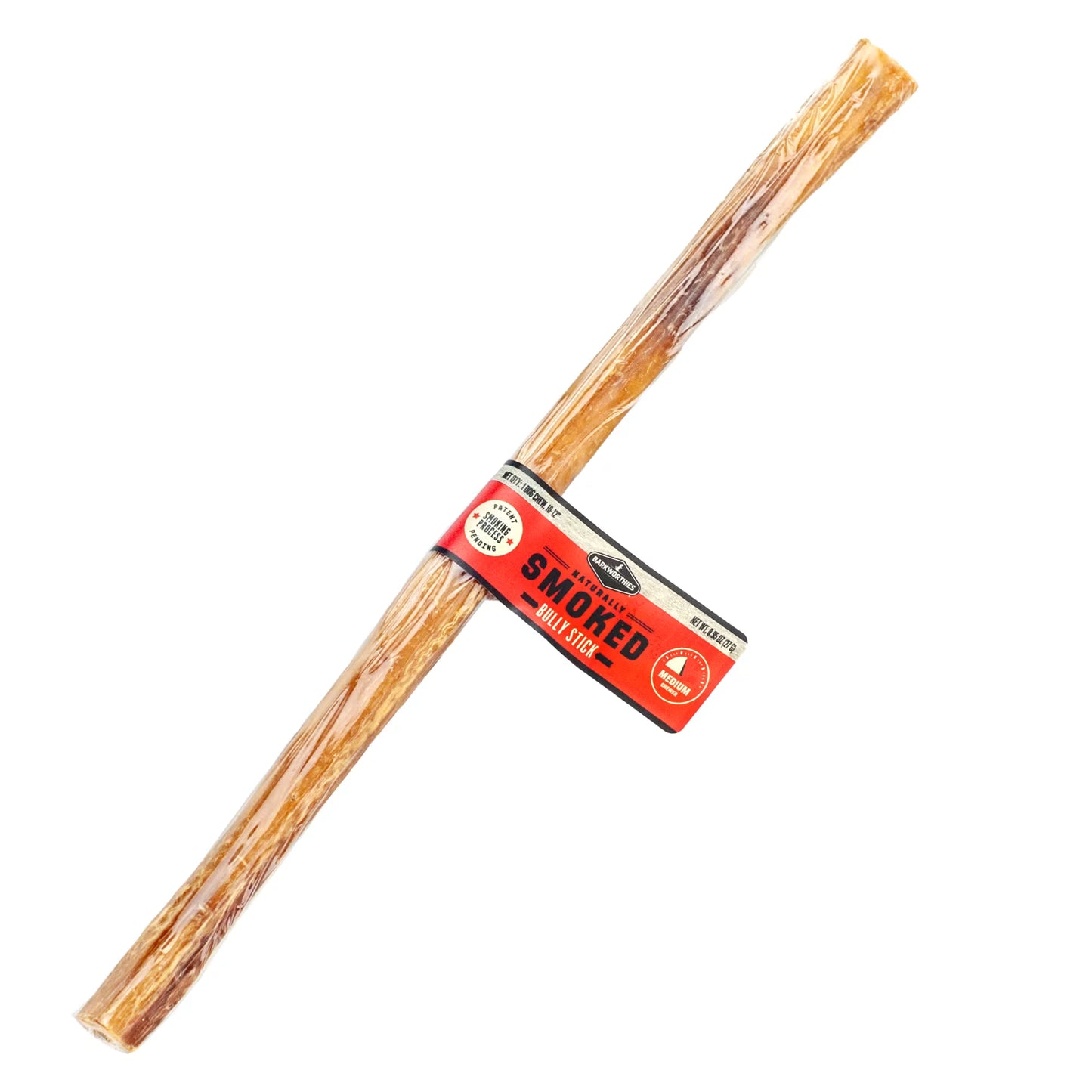 Barkworthies Naturally Smoked 12" Bully Stick, Dog Chew