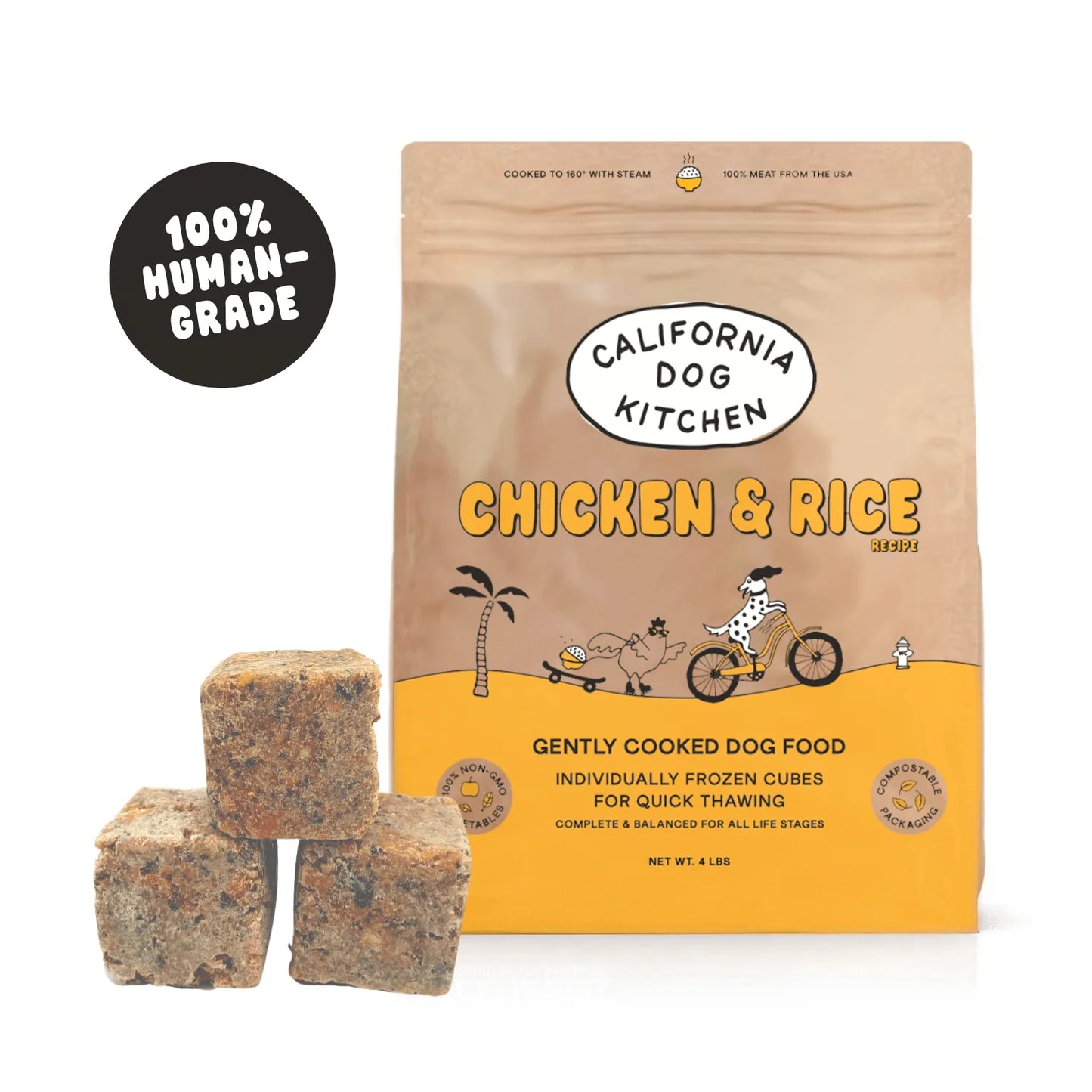 California Dog Kitchen Frozen Gently Cooked Chicken & Rice Dog Food