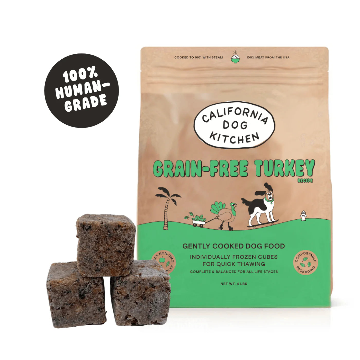 California Dog Kitchen Frozen Gently Cooked Grain-Free Turkey Recipe Dog Food