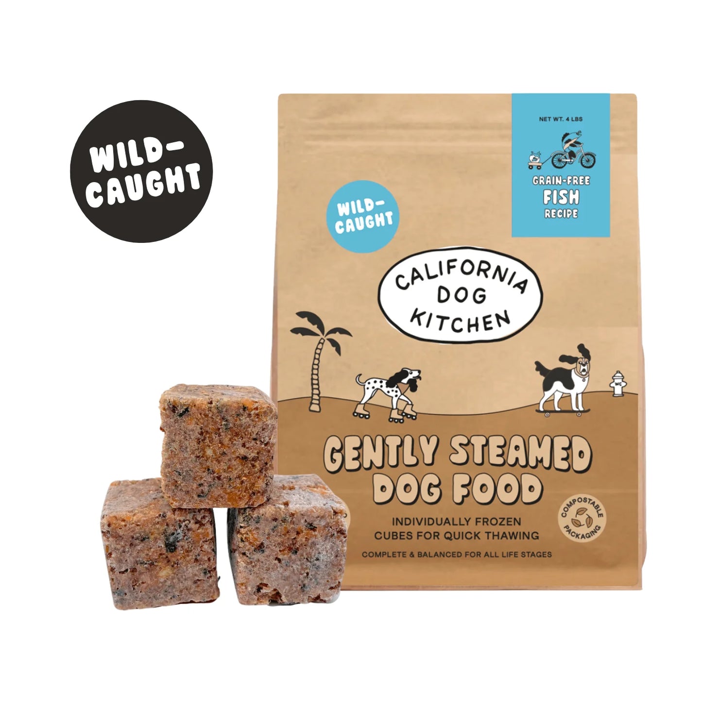 California Dog Kitchen Frozen Gently Cooked Grain-Free Fish Recipe Dog Food