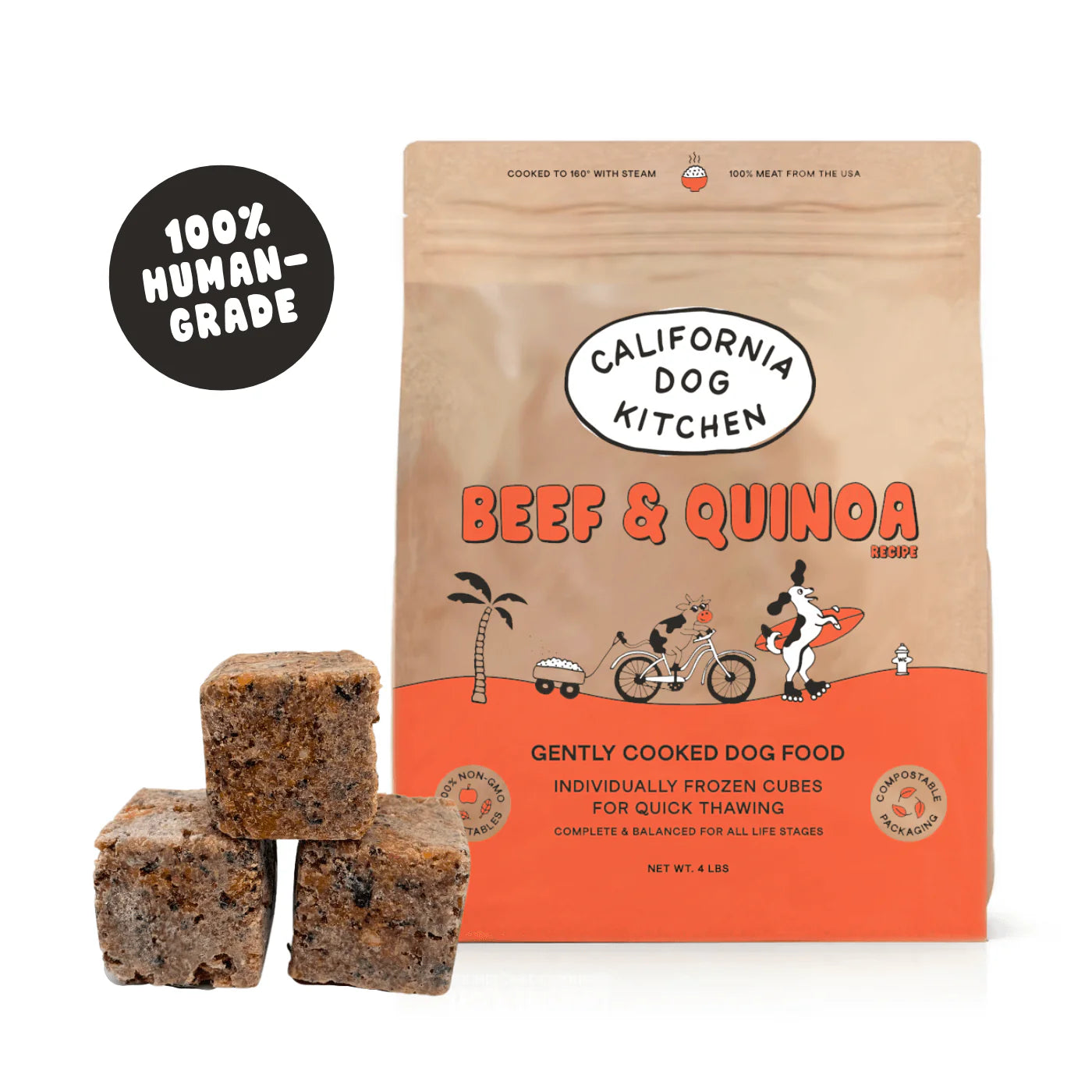 California Dog Kitchen Frozen Gently Cooked Beef & Quinoa Recipe Dog Food