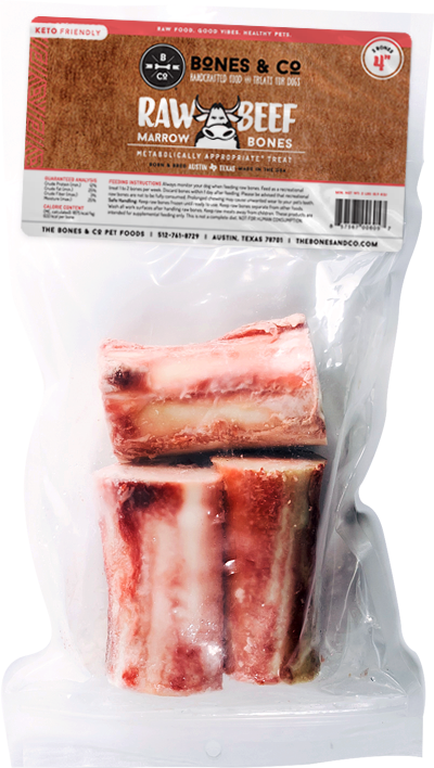 Bones & Co 4" Beef Marrow Bones, Dog Chew, 3pk
