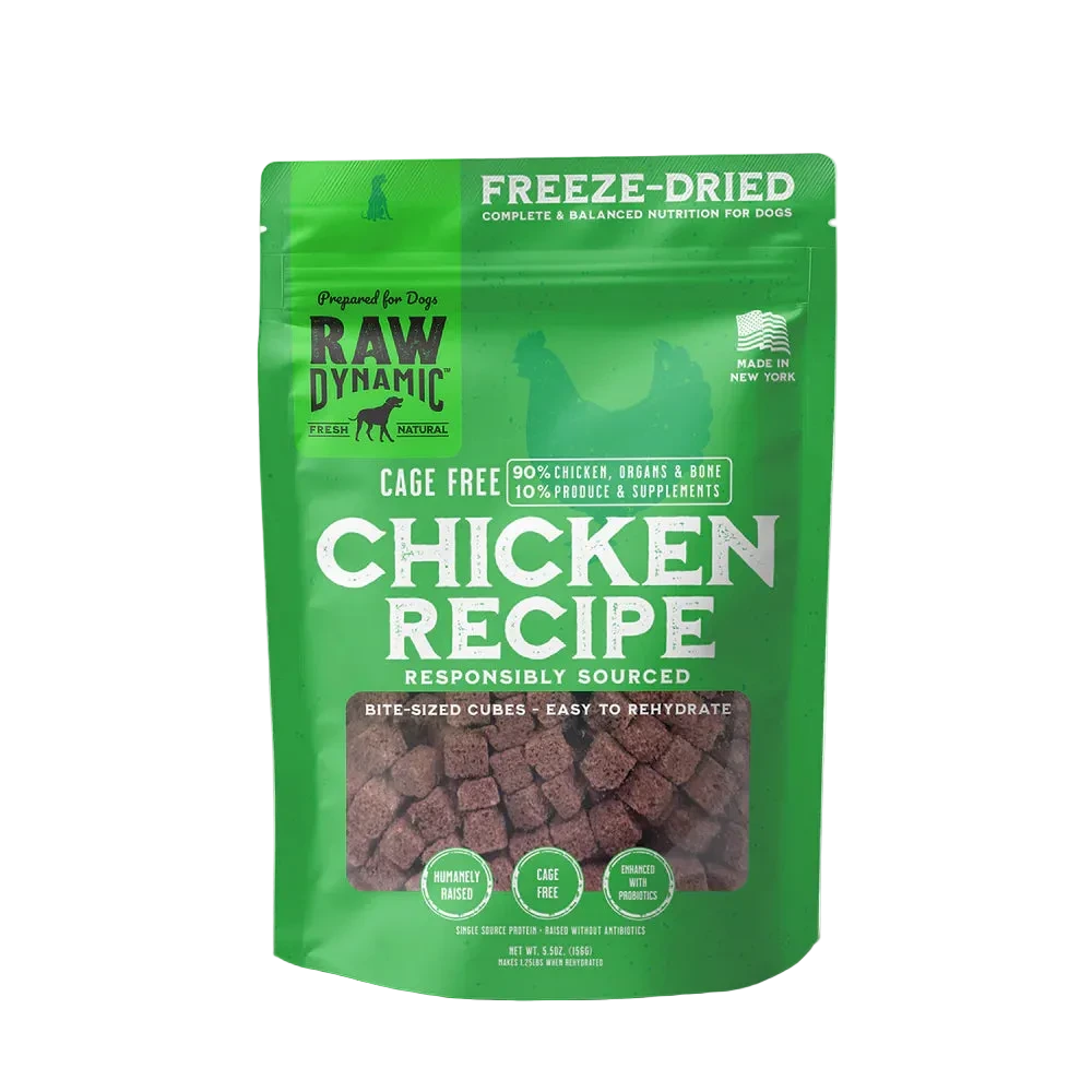Raw Dynamic Freeze-Dried Raw Chicken Formula for Dogs, Freeze-Dried Dog Food, Pouch