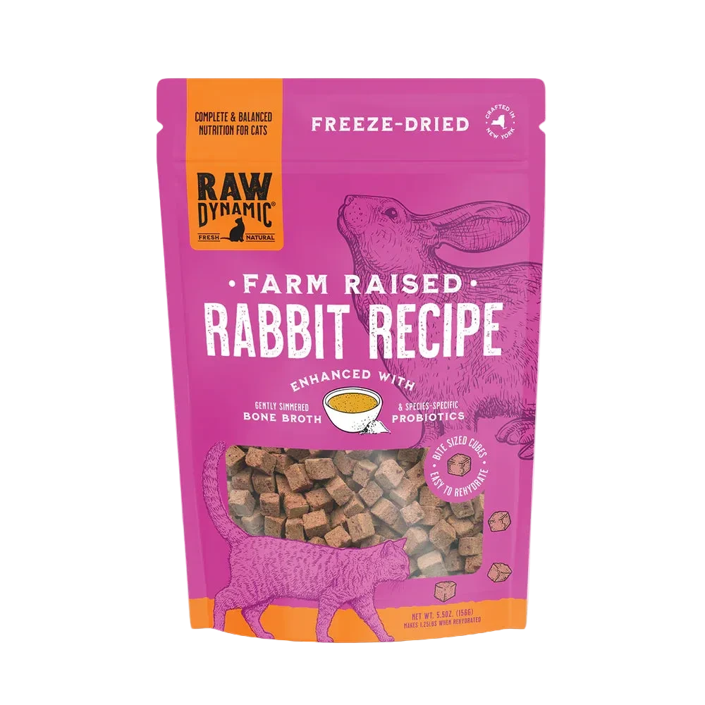 Raw Dynamic Freeze-Dried Raw Rabbit Formula For Cats, Freeze-Dried Cat Food, 5.5-oz Pouch