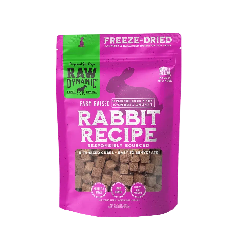 Raw Dynamic Freeze-Dried Raw Rabbit Formula for Dogs, Freeze-Dried Dog Food, Pouch