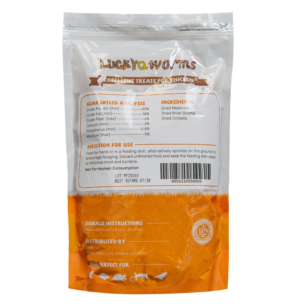 Luckyqworms Mighty Crunch Mix, Poultry Treat, 1-lb Bag