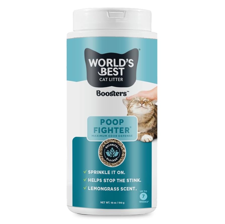 World's Best Cat Litter Boosters Poop Fighter, 18-oz Canister