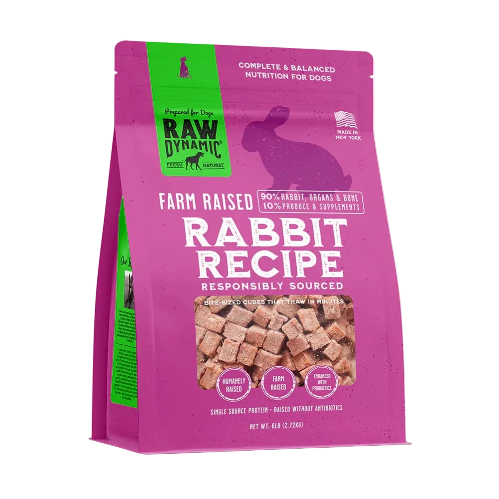 Raw Dynamic Frozen Raw Rabbit Formula For Dogs, Frozen Dog Food