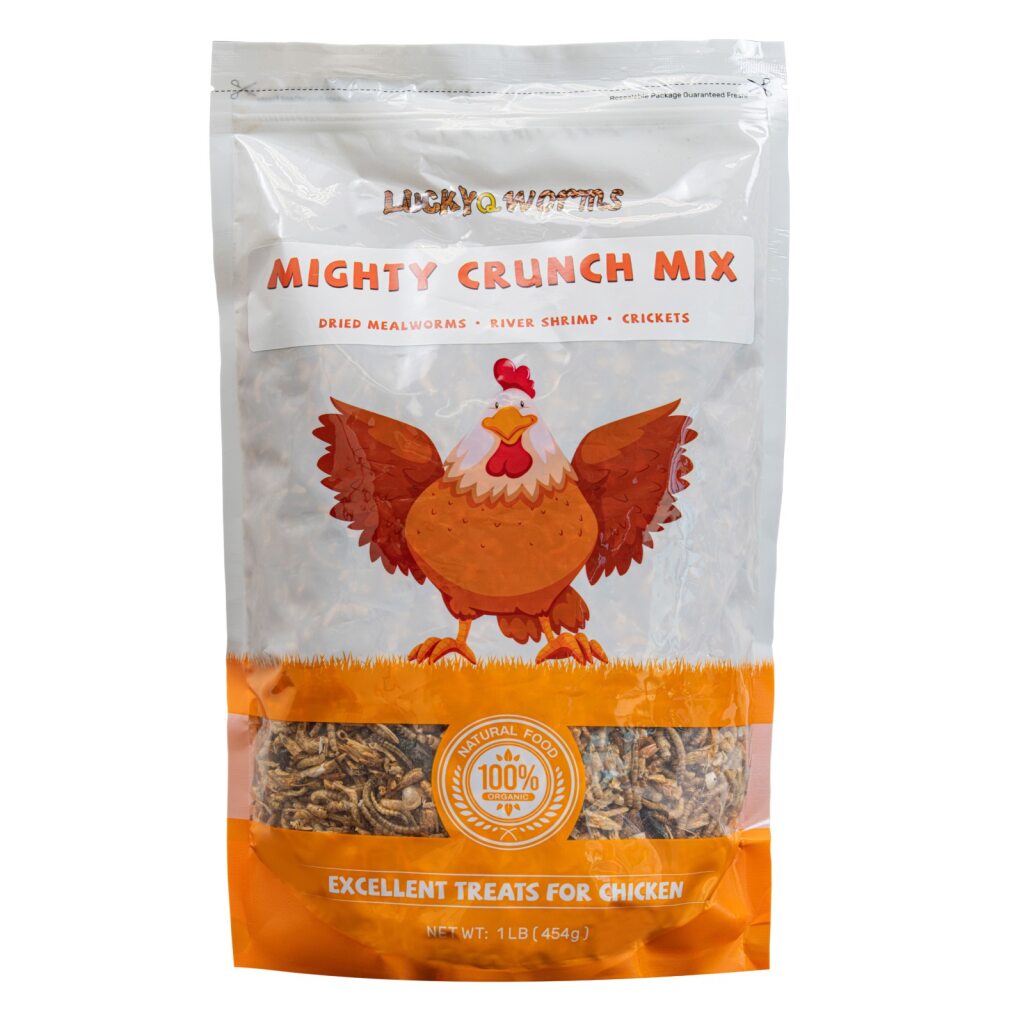 Luckyqworms Mighty Crunch Mix, Poultry Treat, 1-lb Bag