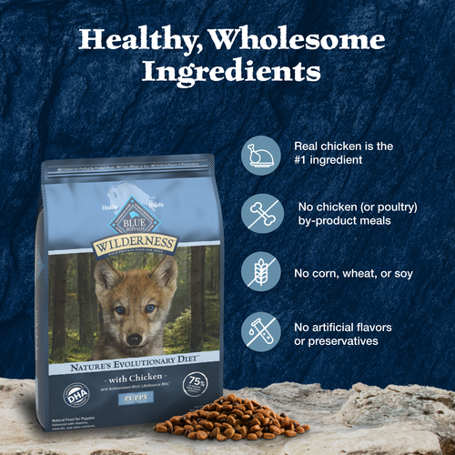 Blue Buffalo Wilderness Puppy Chicken And Brown Rice, Dry Dog Food