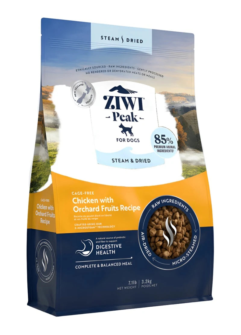 ZiwiPeak Chicken With Orchards Fruit, Steam-Dried Dog Food, 1.8-lb Bag