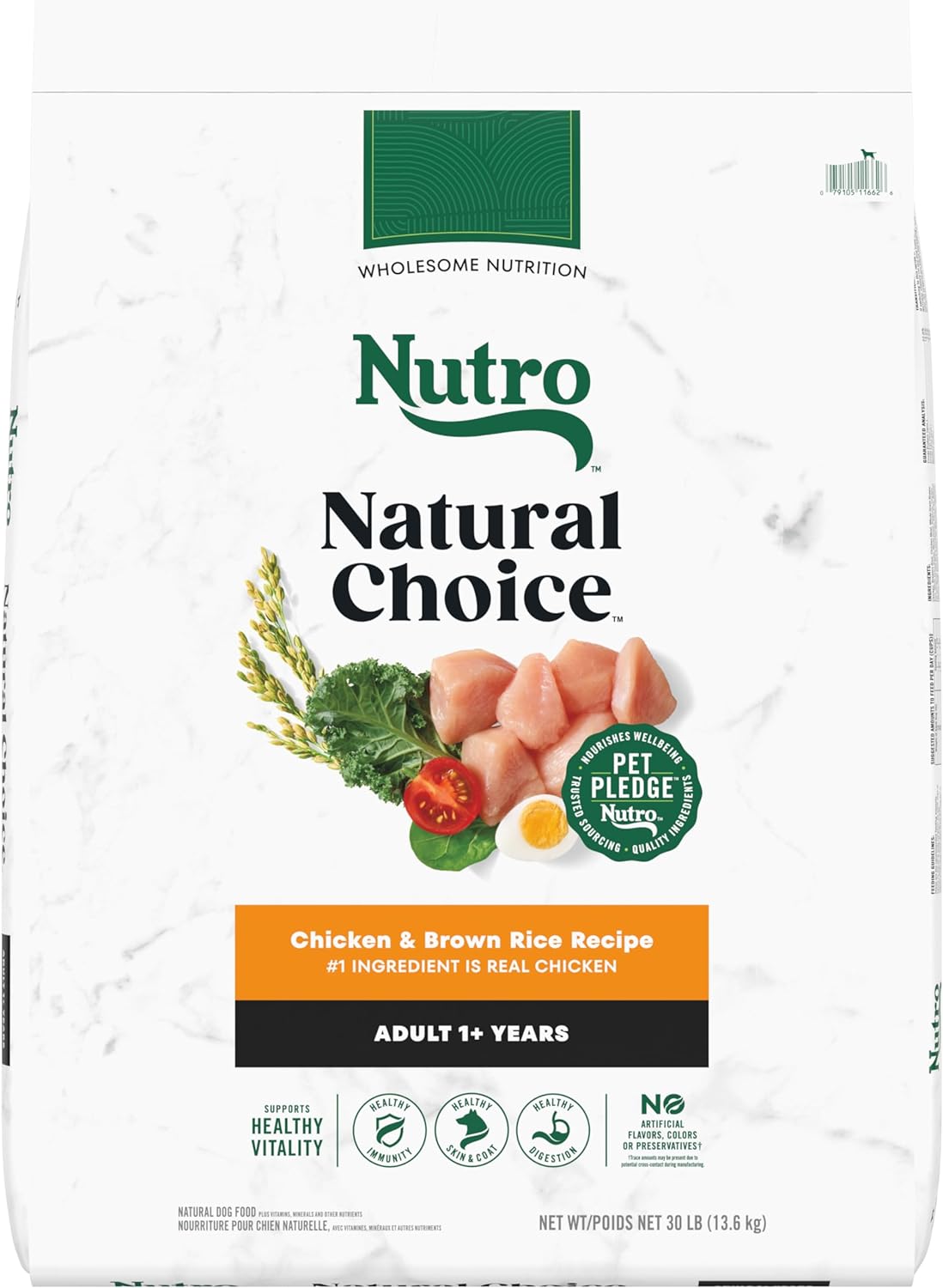 Nutro Natural Non GMO Dog Food Chicken Brown Rice Sweet Potato 30 lb bag