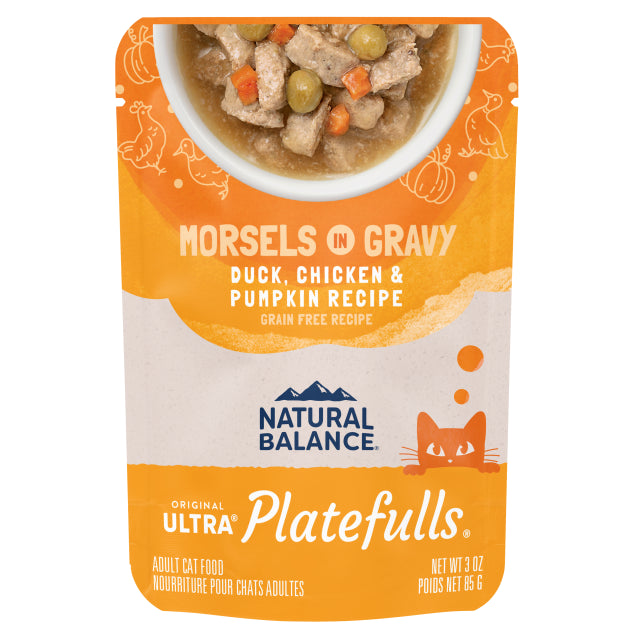 Natural Balance® Natural Balance® Platefulls® Duck, Chicken & Pumpkin Formula in Gravy, Wet Cat Food, 3-oz Case of 24