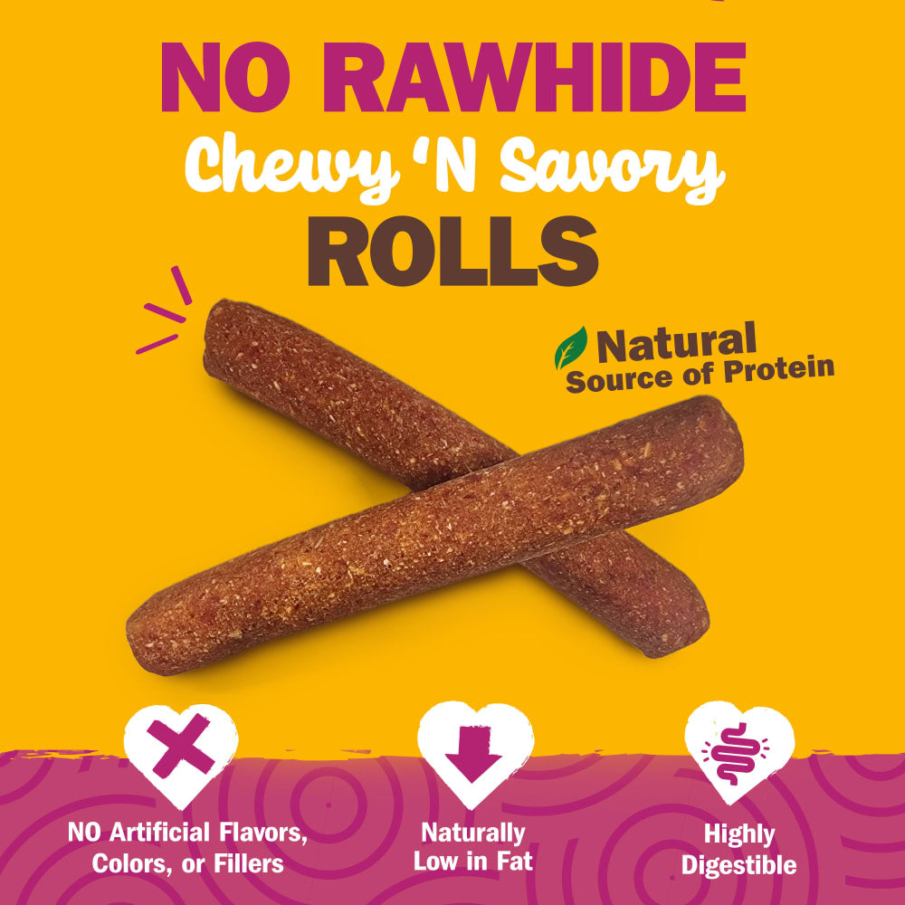 Cadet Chewalicious Rawhide-Free Chewy'n Savory Rolls Duck Recipe, Dog Chews