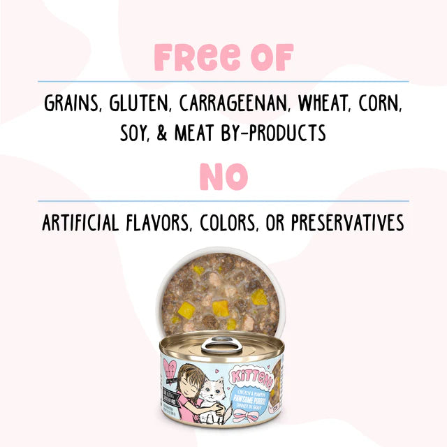 Weruva BFF Kitten Chicken & Pumpkin Pawsome Purrs! Chicken & Pumpkin Dinner in Gravy, Wet Cat Food, 2.8-oz Case of 12