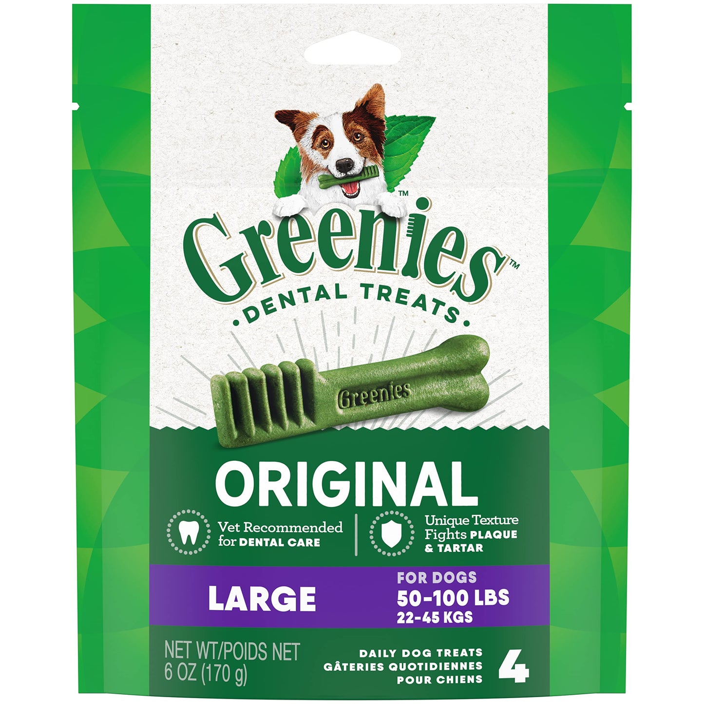 GREENIES Large Original Natural Dog Dental Care Chews Oral Health Dog Treats