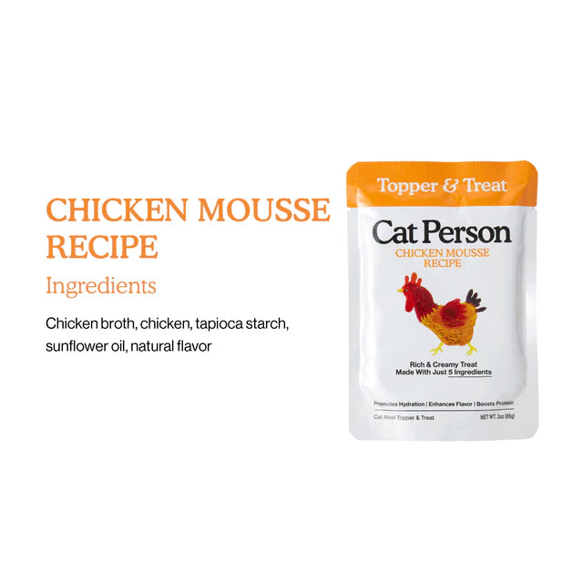 Cat Person Chicken Mousse, Cat Topper & Treat