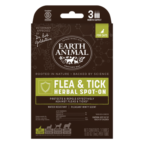 Earth Animal Apothecary Natural Flea & Tick Herbal Spot-On for Cats & Kittens