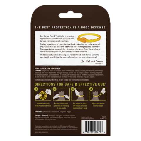 Earth Animal Apothecary Natural Flea & Tick Herbal Collar for Cats & Kittens