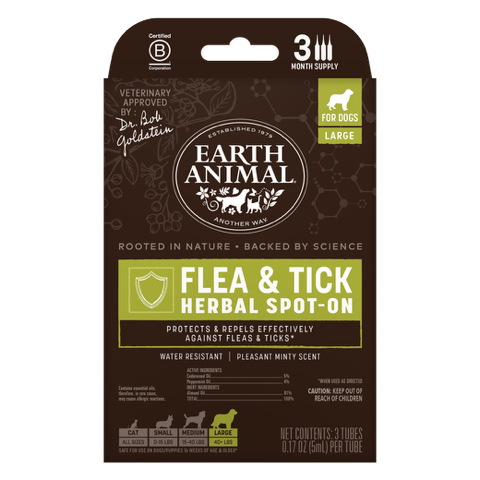 Earth Animal Apothecary Natural Flea & Tick Herbal Spot-On for Dogs & Puppies