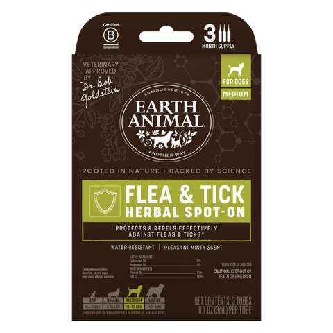 Earth Animal Apothecary Natural Flea & Tick Herbal Spot-On for Dogs & Puppies