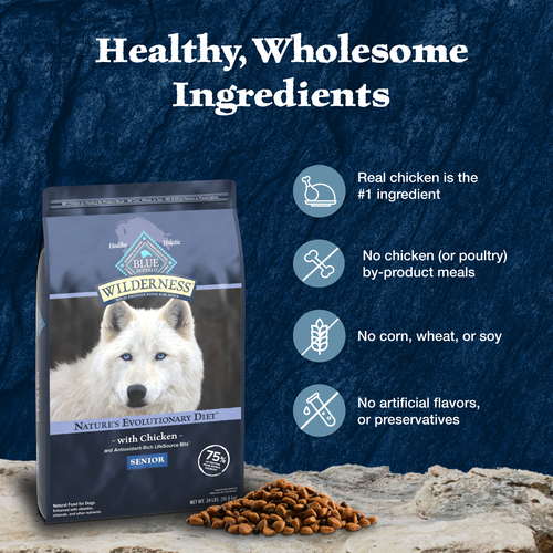Blue Buffalo Wilderness Senior Chicken With Wholesome Grains Recipe, Dry Dog Food